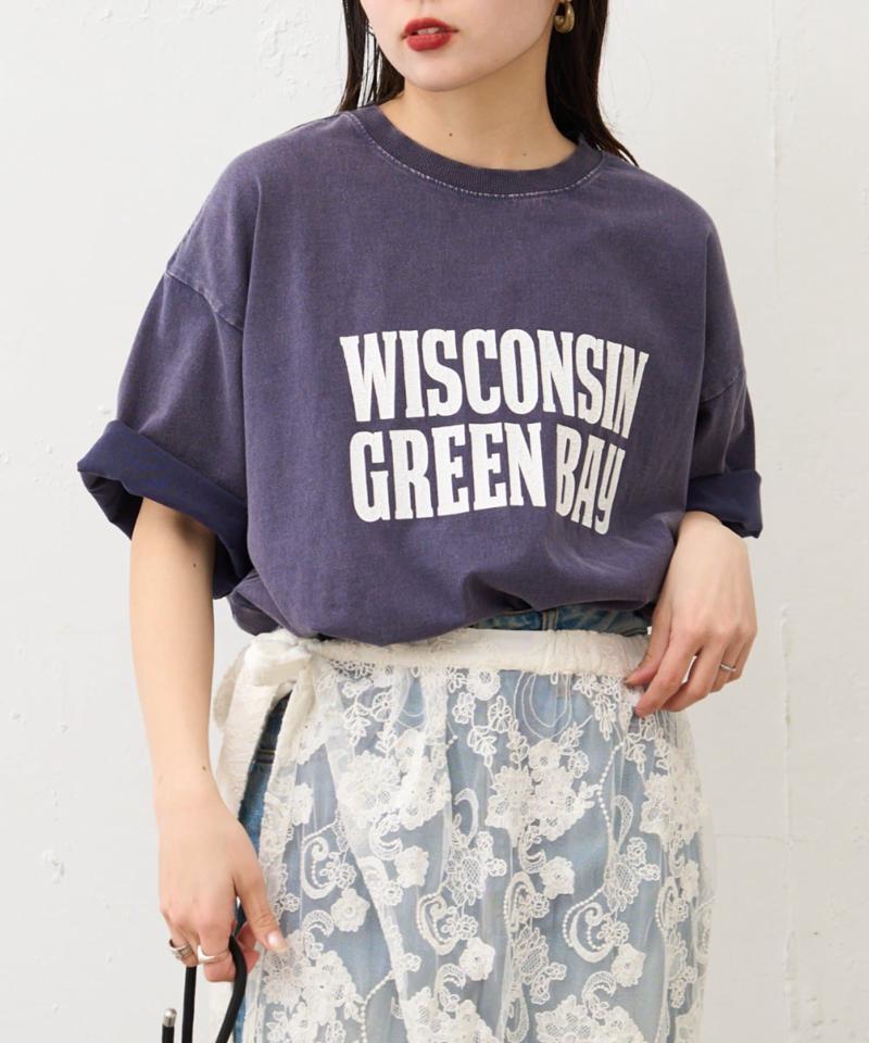 【UNISEX】アシッドウォッシュ加工ロゴTEE