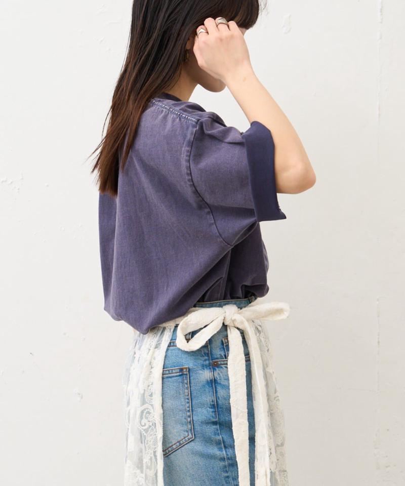 【UNISEX】アシッドウォッシュ加工ロゴTEE