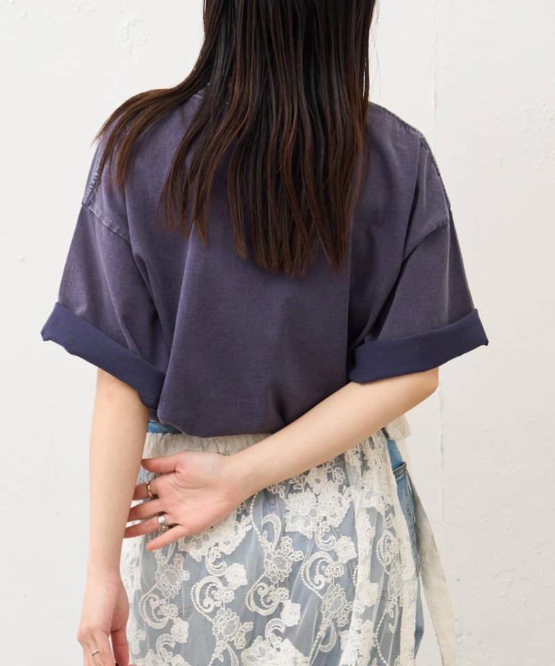 【UNISEX】アシッドウォッシュ加工ロゴTEE