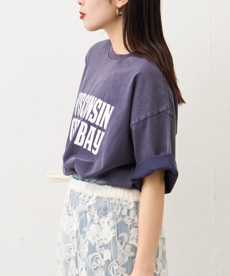 【UNISEX】アシッドウォッシュ加工ロゴTEE