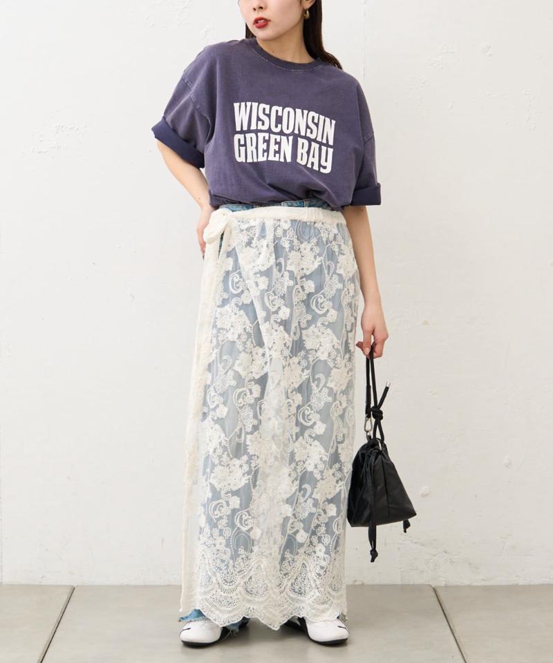 【UNISEX】アシッドウォッシュ加工ロゴTEE