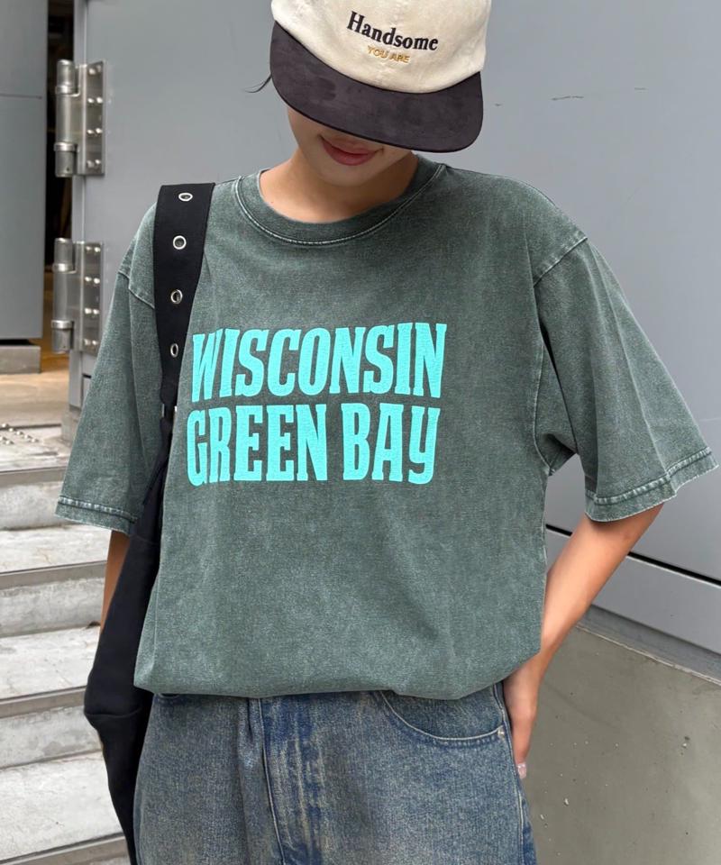 【UNISEX】アシッドウォッシュ加工ロゴTEE