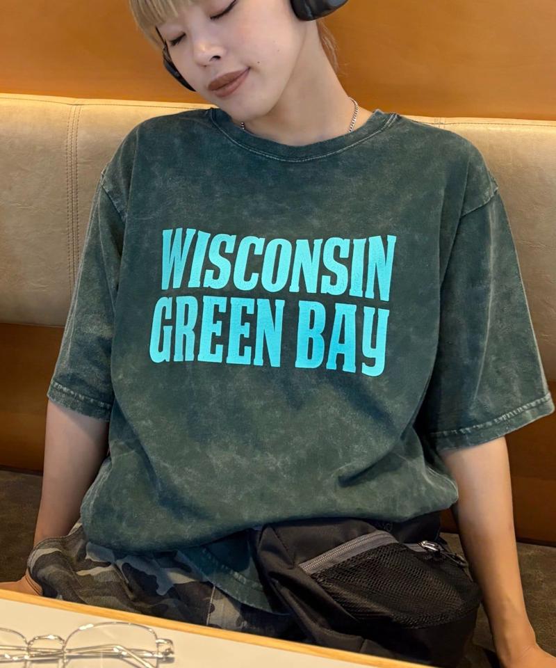 【UNISEX】アシッドウォッシュ加工ロゴTEE