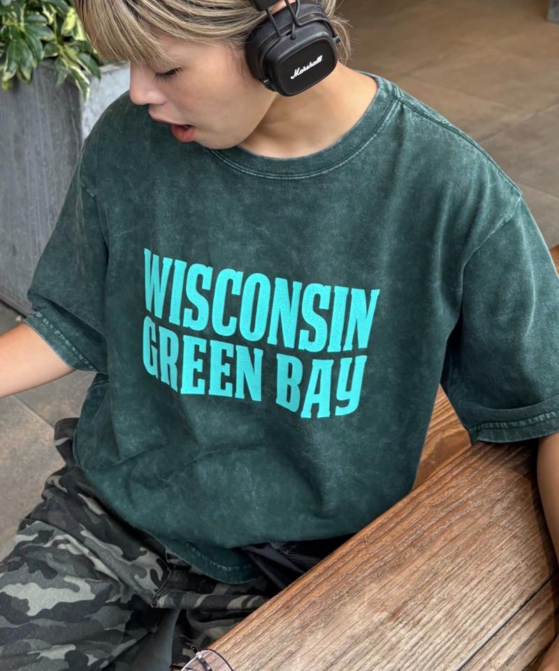 【UNISEX】アシッドウォッシュ加工ロゴTEE