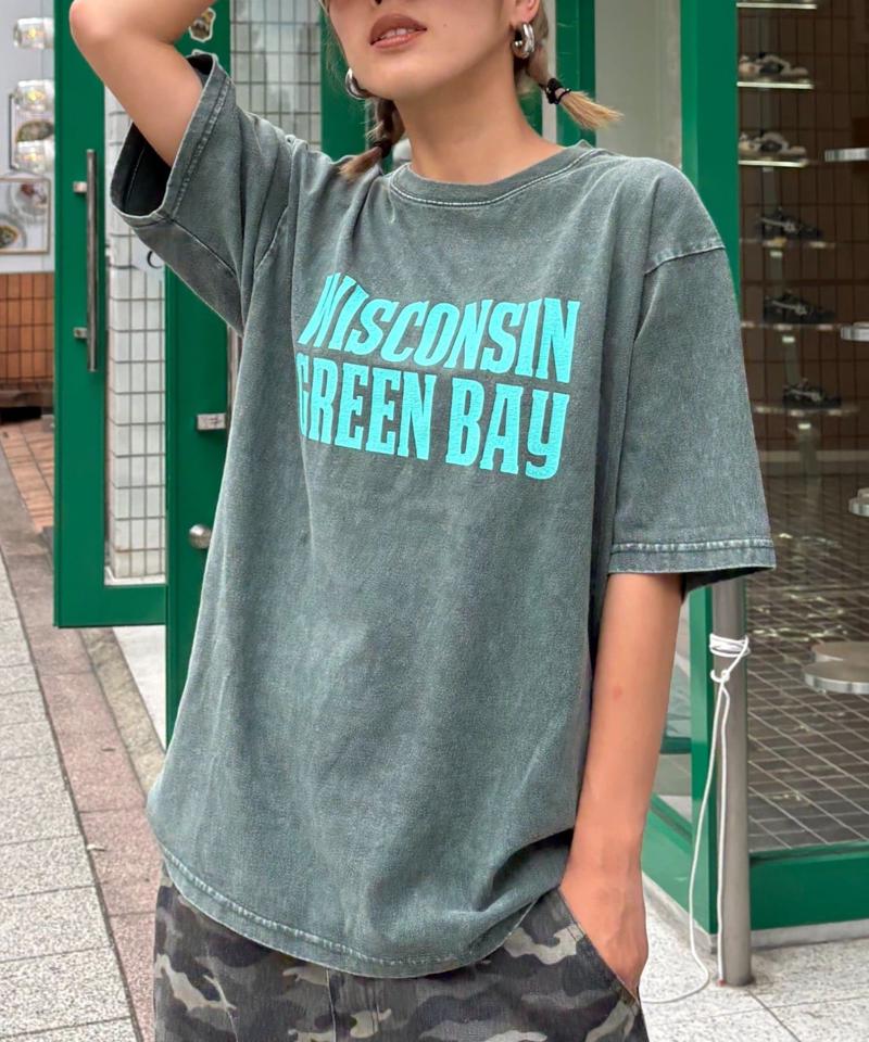 【UNISEX】アシッドウォッシュ加工ロゴTEE