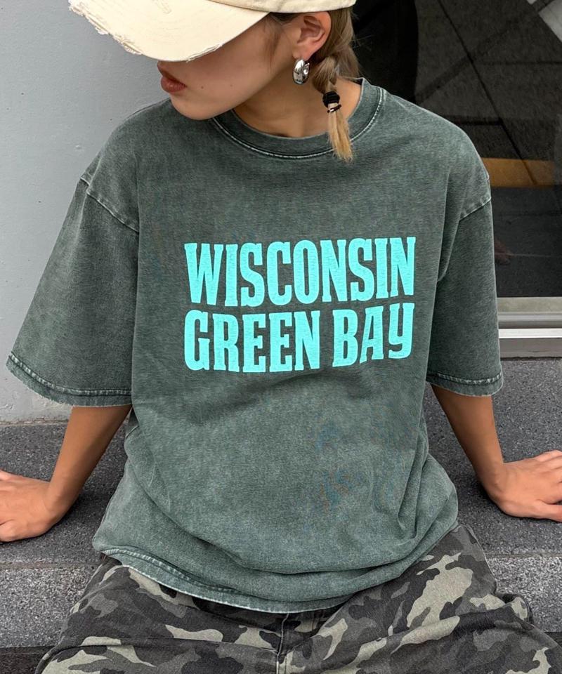 【UNISEX】アシッドウォッシュ加工ロゴTEE