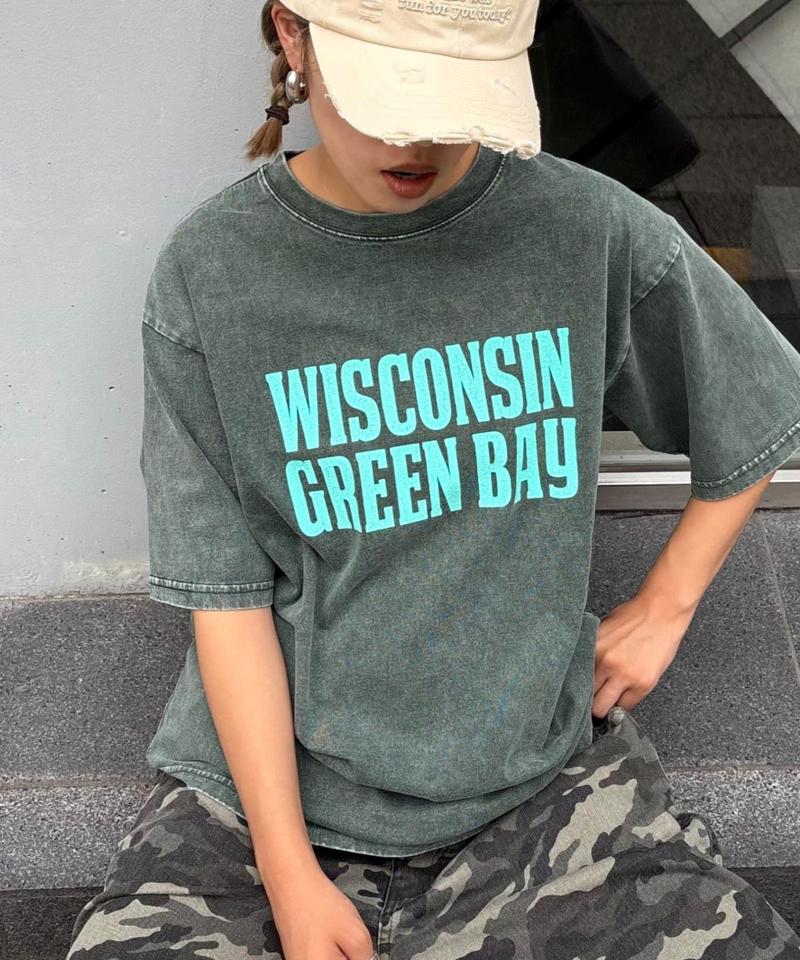 【UNISEX】アシッドウォッシュ加工ロゴTEE