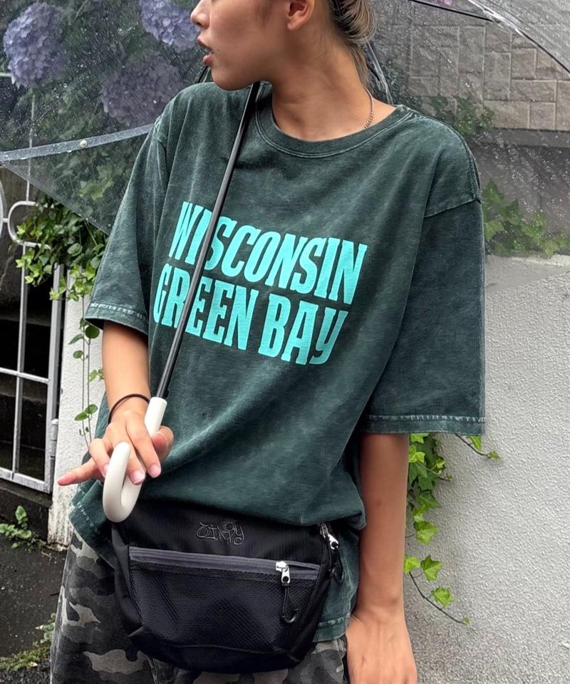 【UNISEX】アシッドウォッシュ加工ロゴTEE