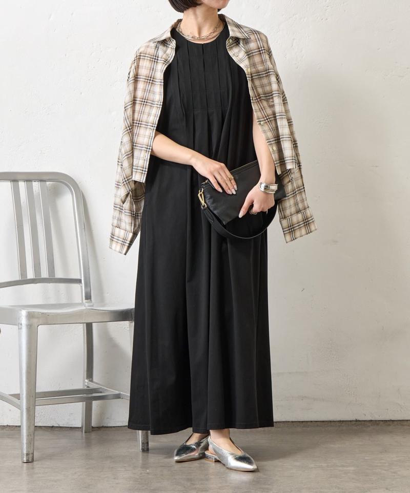 【美シルエット】フロントタックワンピース