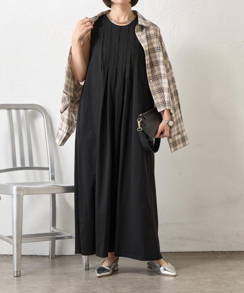 【美シルエット】フロントタックワンピース