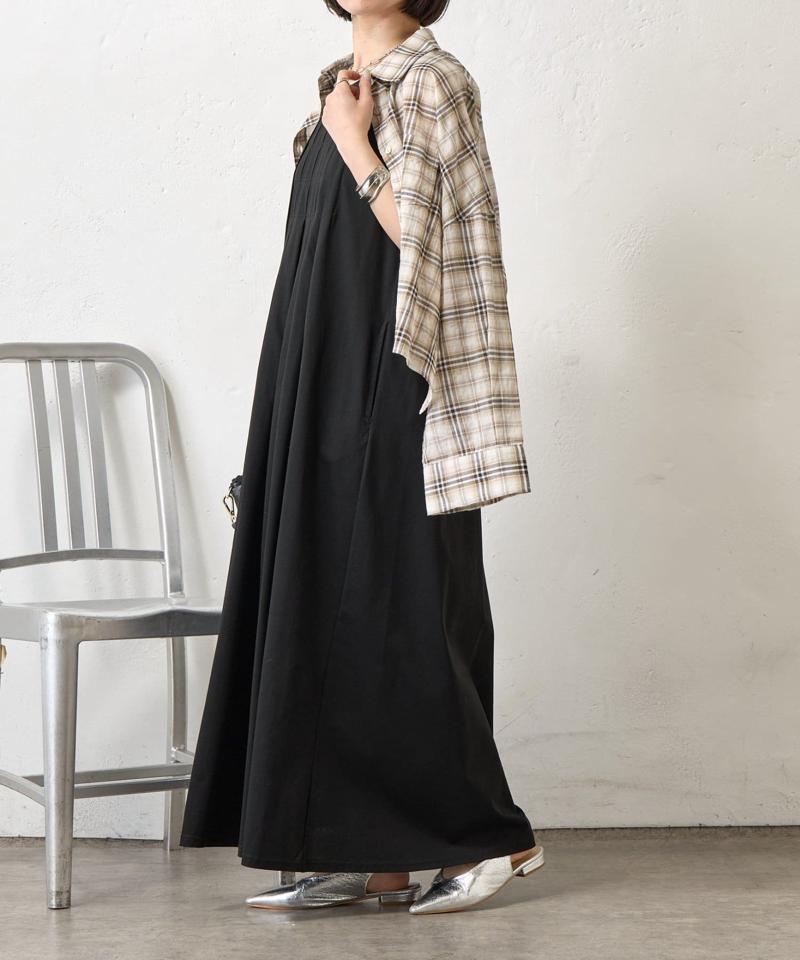 【美シルエット】フロントタックワンピース