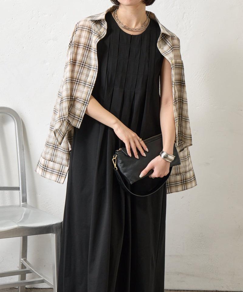 【美シルエット】フロントタックワンピース