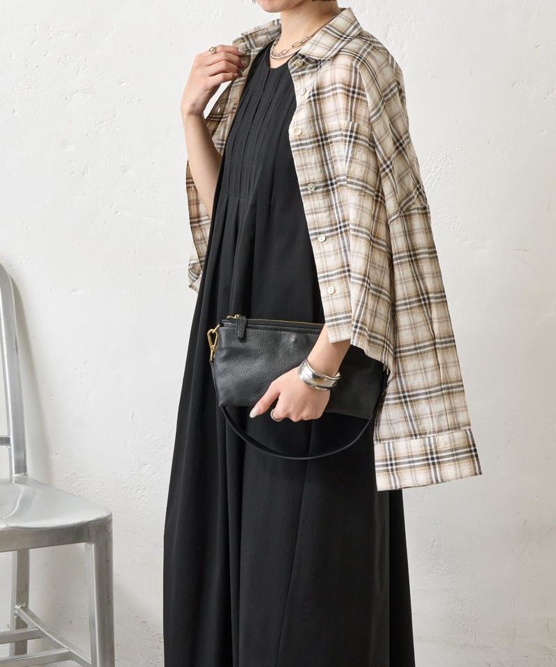 【美シルエット】フロントタックワンピース