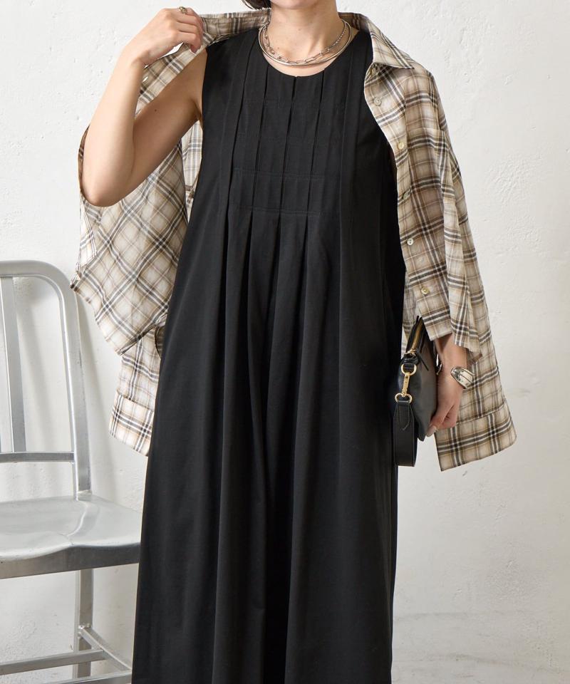 【美シルエット】フロントタックワンピース