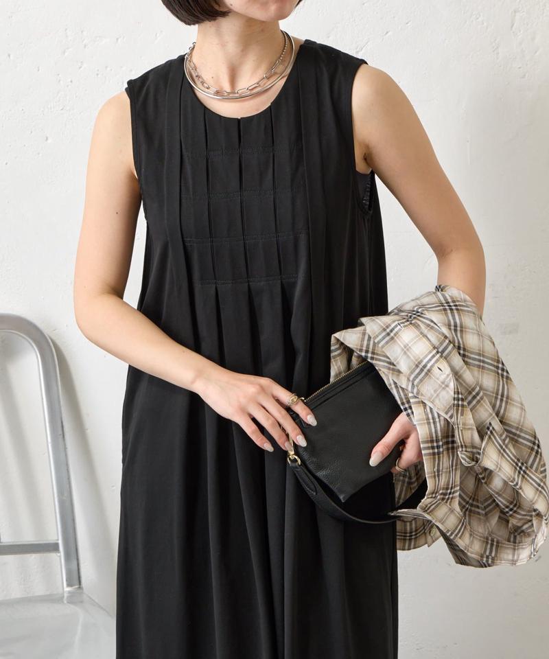 【美シルエット】フロントタックワンピース