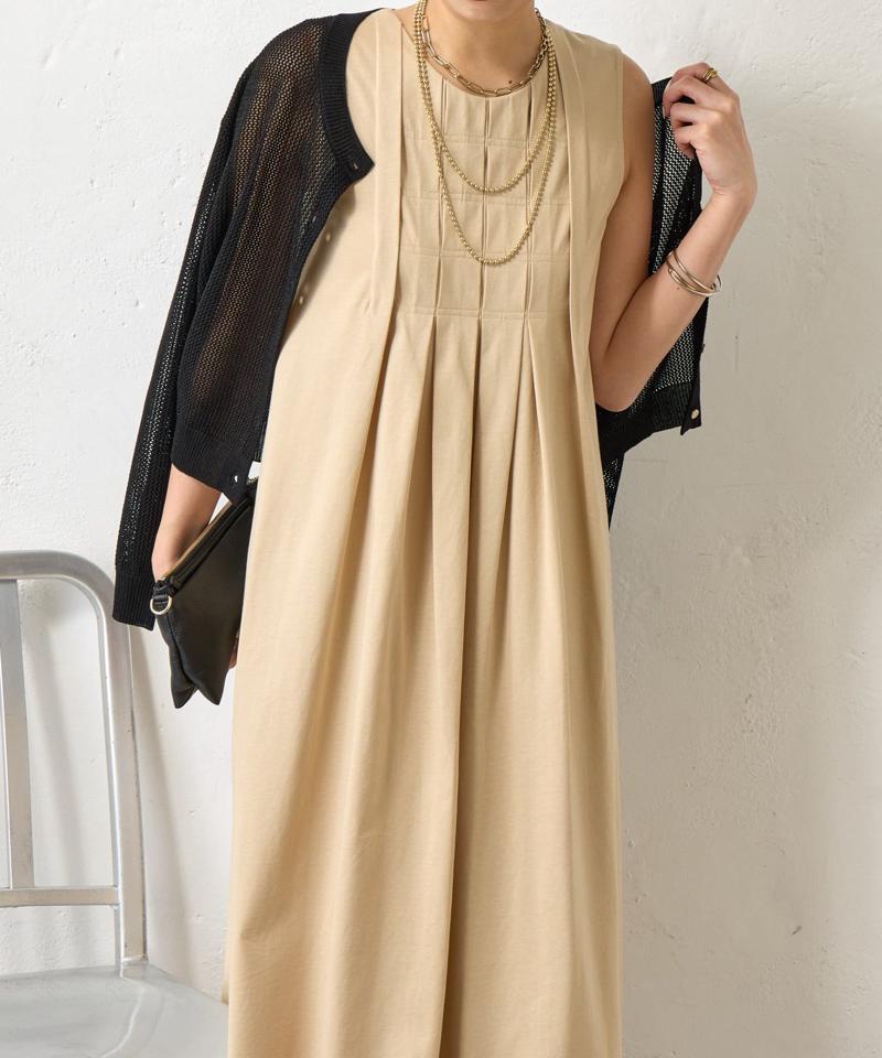 【美シルエット】フロントタックワンピース