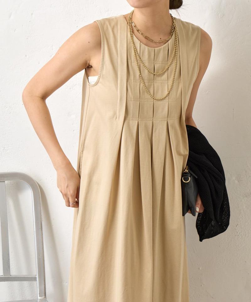 【美シルエット】フロントタックワンピース