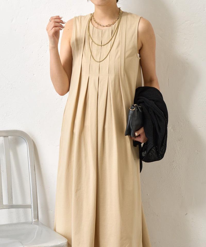 【美シルエット】フロントタックワンピース