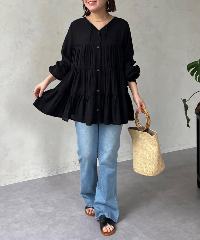 【ITAMI企画】3WAYティアードチュニックブラウス