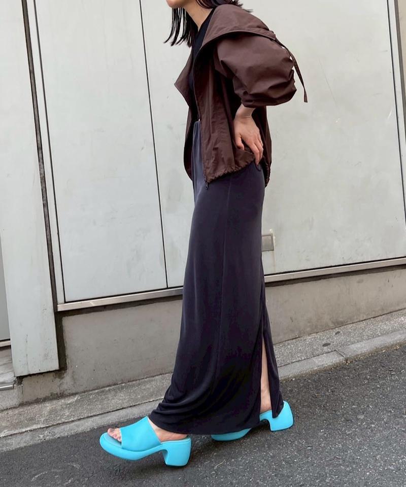 Sheer rib zip skirt