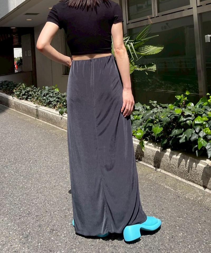 Sheer rib zip skirt