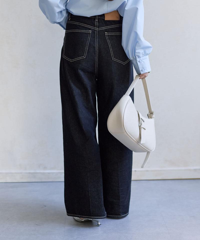 【Yuna企画】ハイウエストストレートデニムパンツ