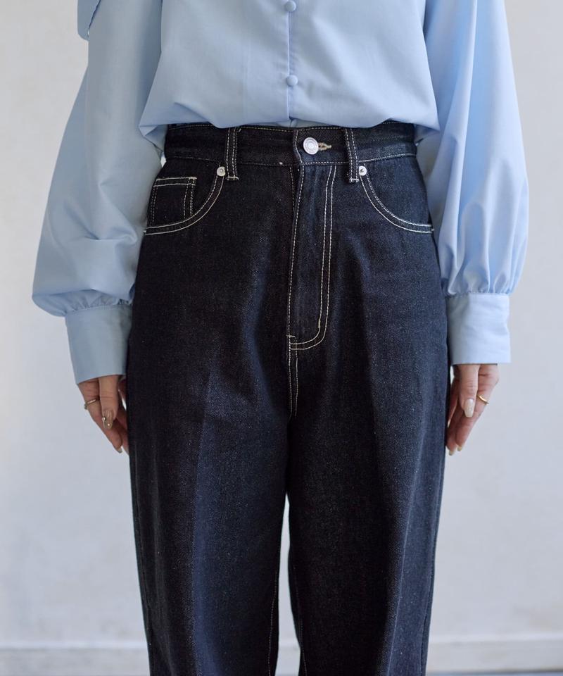 【Yuna企画】ハイウエストストレートデニムパンツ