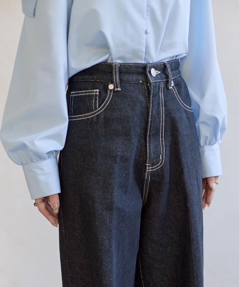 【Yuna企画】ハイウエストストレートデニムパンツ
