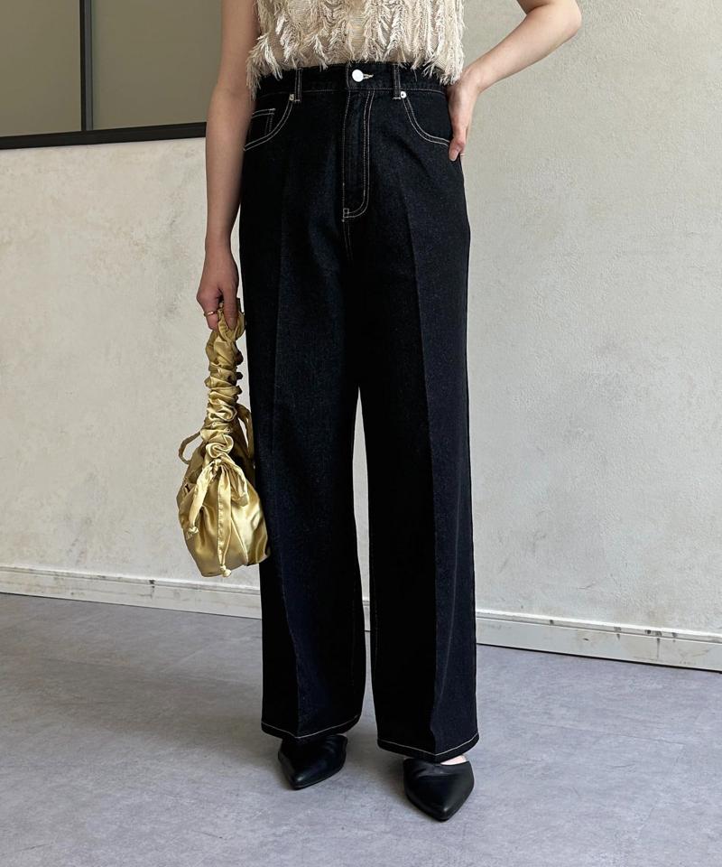 【Yuna企画】ハイウエストストレートデニムパンツ