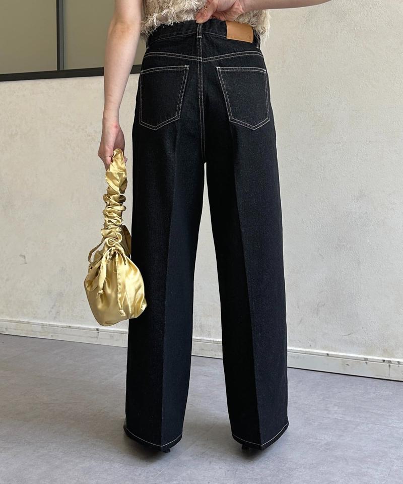 【Yuna企画】ハイウエストストレートデニムパンツ