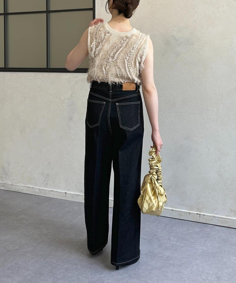 【Yuna企画】ハイウエストストレートデニムパンツ