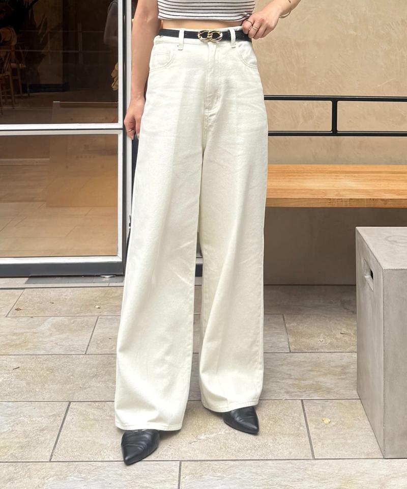 【Yuna企画】ハイウエストストレートデニムパンツ