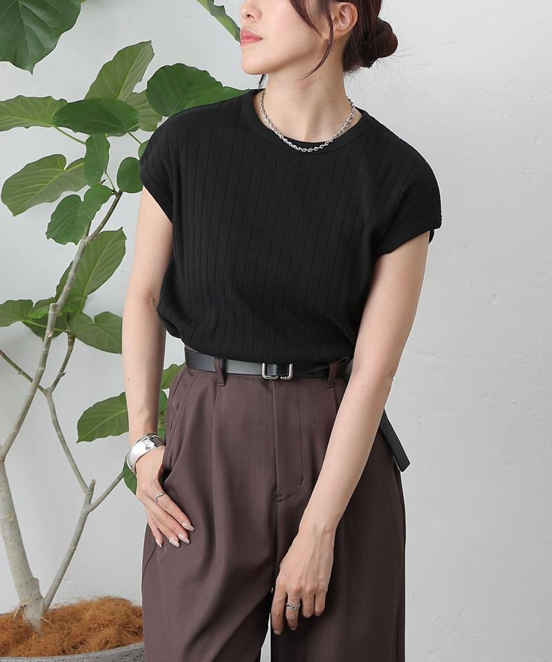 【リバイバル】ワイドリブフレンチスリーブTシャツ