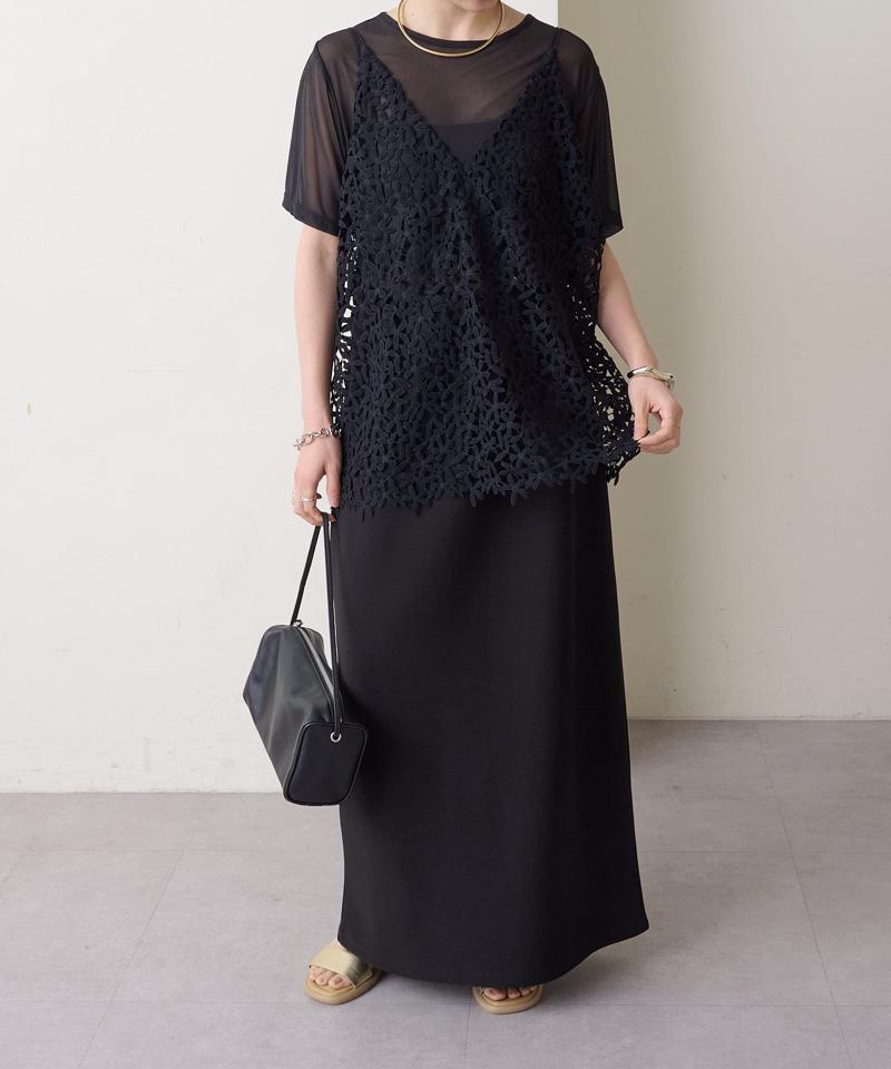 【秋冬まで着回せる◎】レースオーバーキャミソール