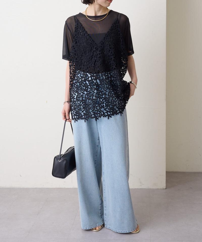 【秋冬まで着回せる◎】レースオーバーキャミソール