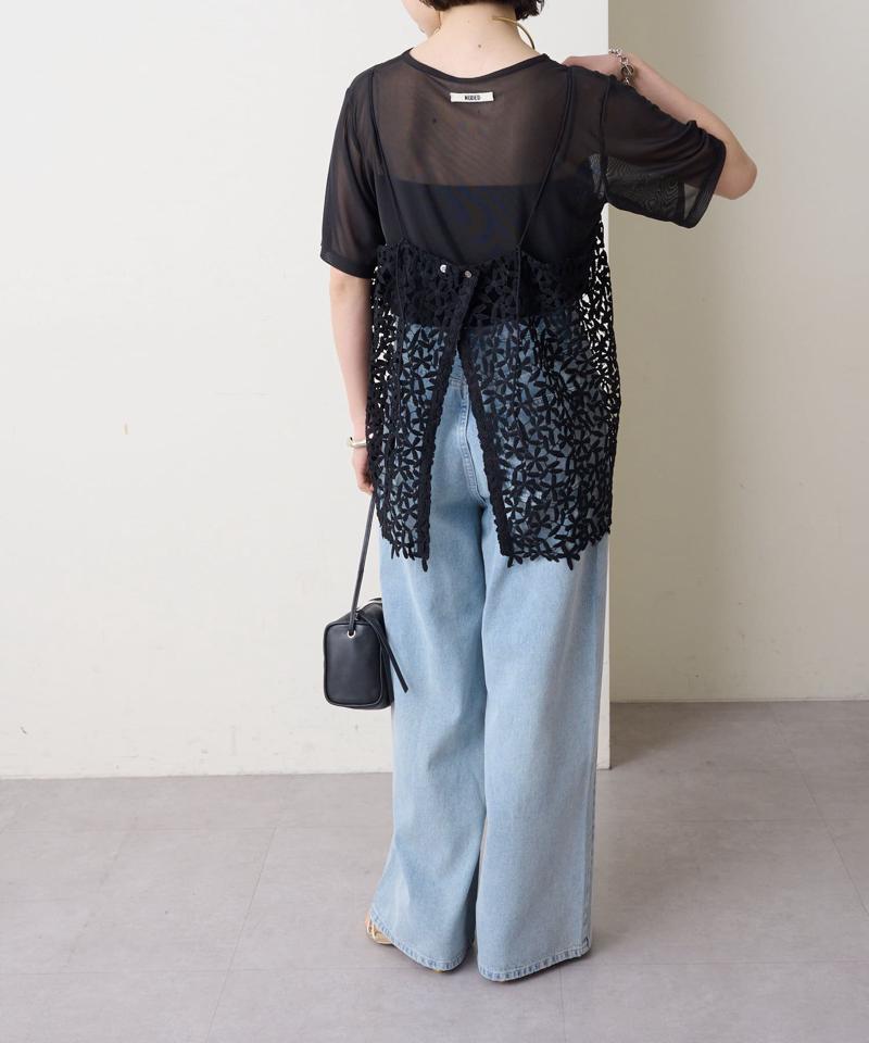 【秋冬まで着回せる◎】レースオーバーキャミソール