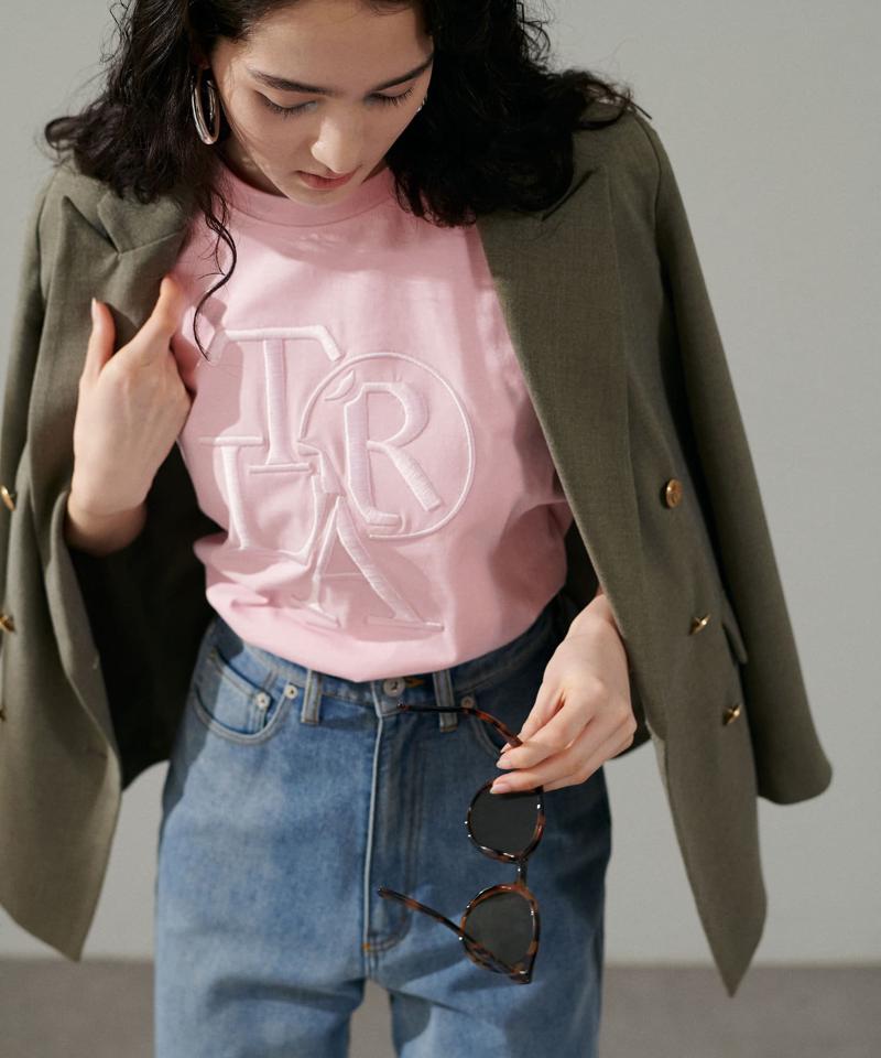 厚盛りロゴ刺繍T