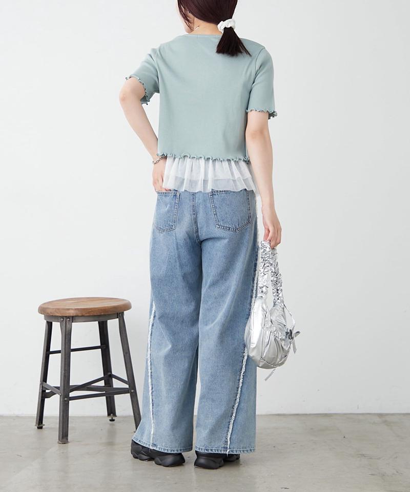 【新色追加！7色展開】半袖W ZIPリブカーデ