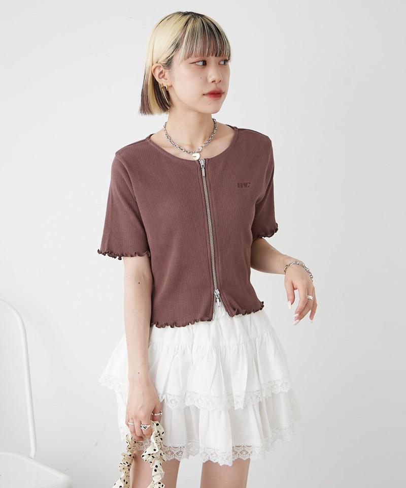 【新色追加！7色展開】半袖W ZIPリブカーデ