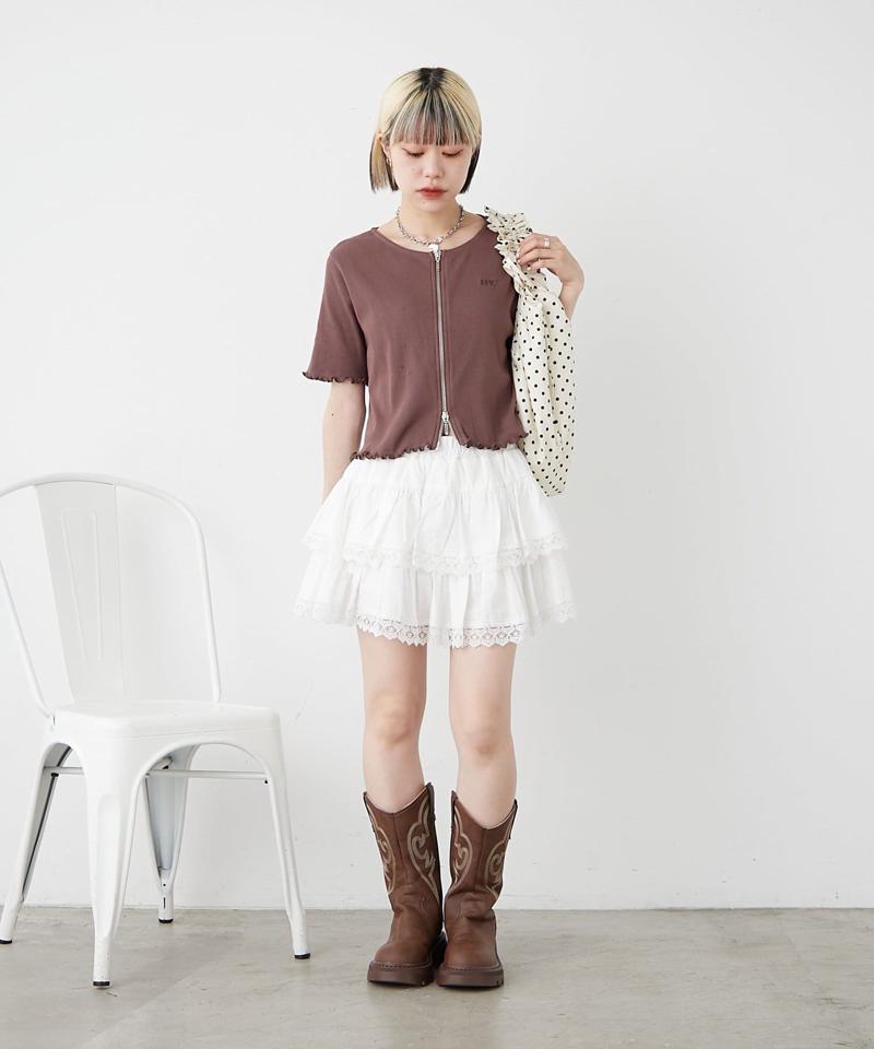 【新色追加！7色展開】半袖W ZIPリブカーデ