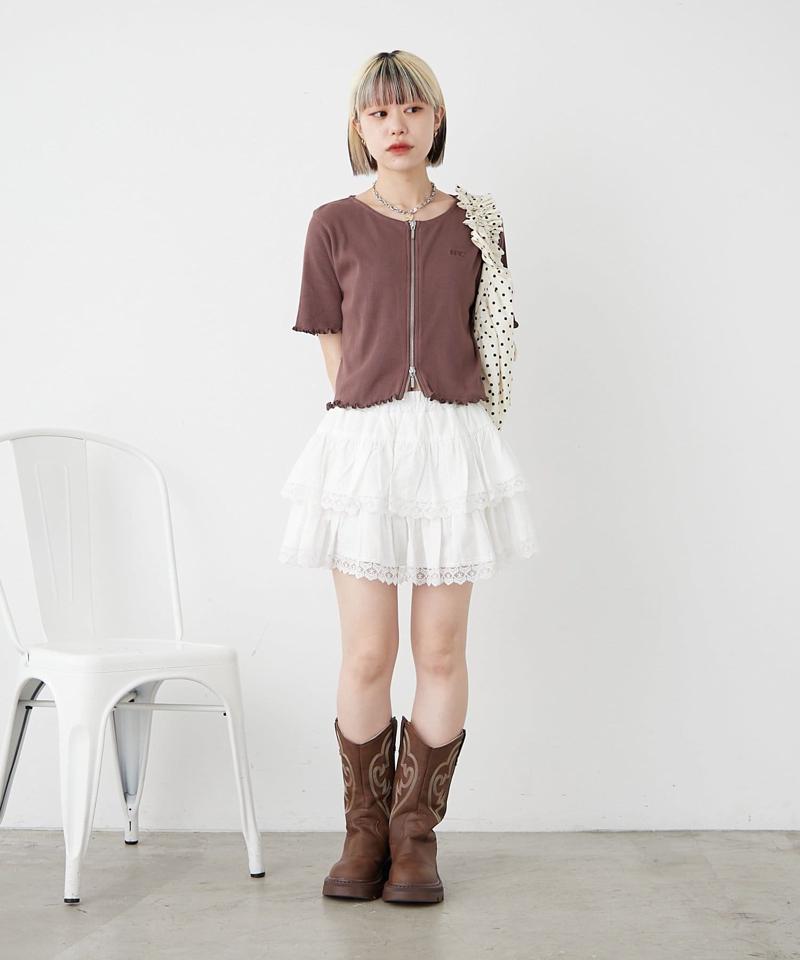 【新色追加！7色展開】半袖W ZIPリブカーデ