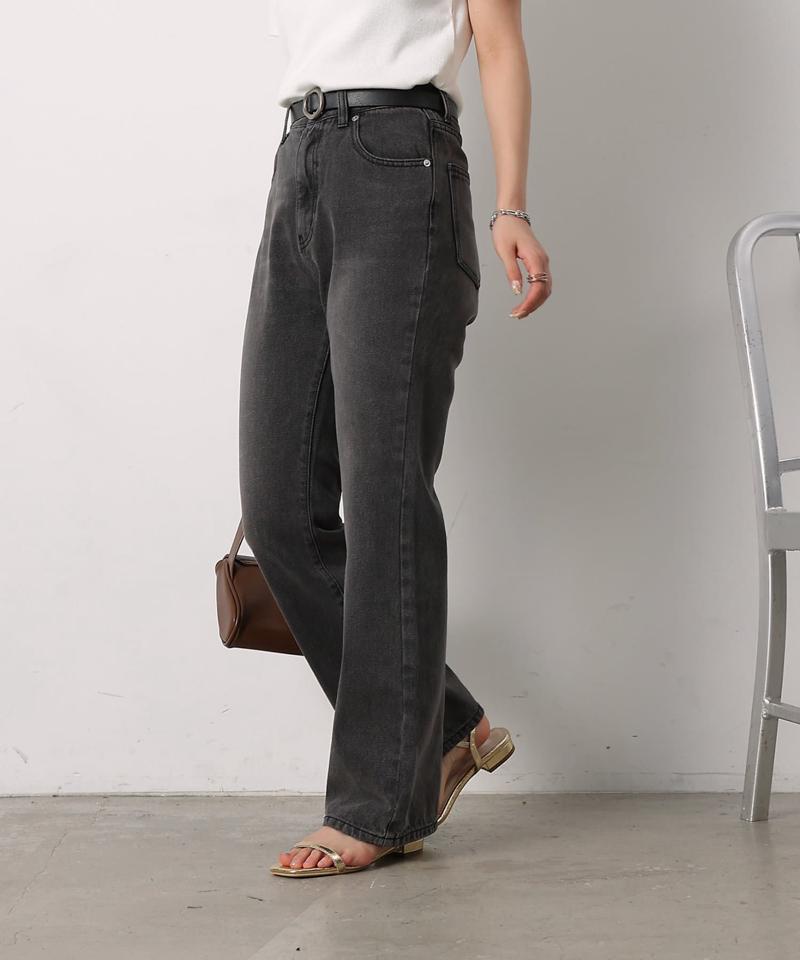 【S~Lサイズ展開】フレアデニムパンツ