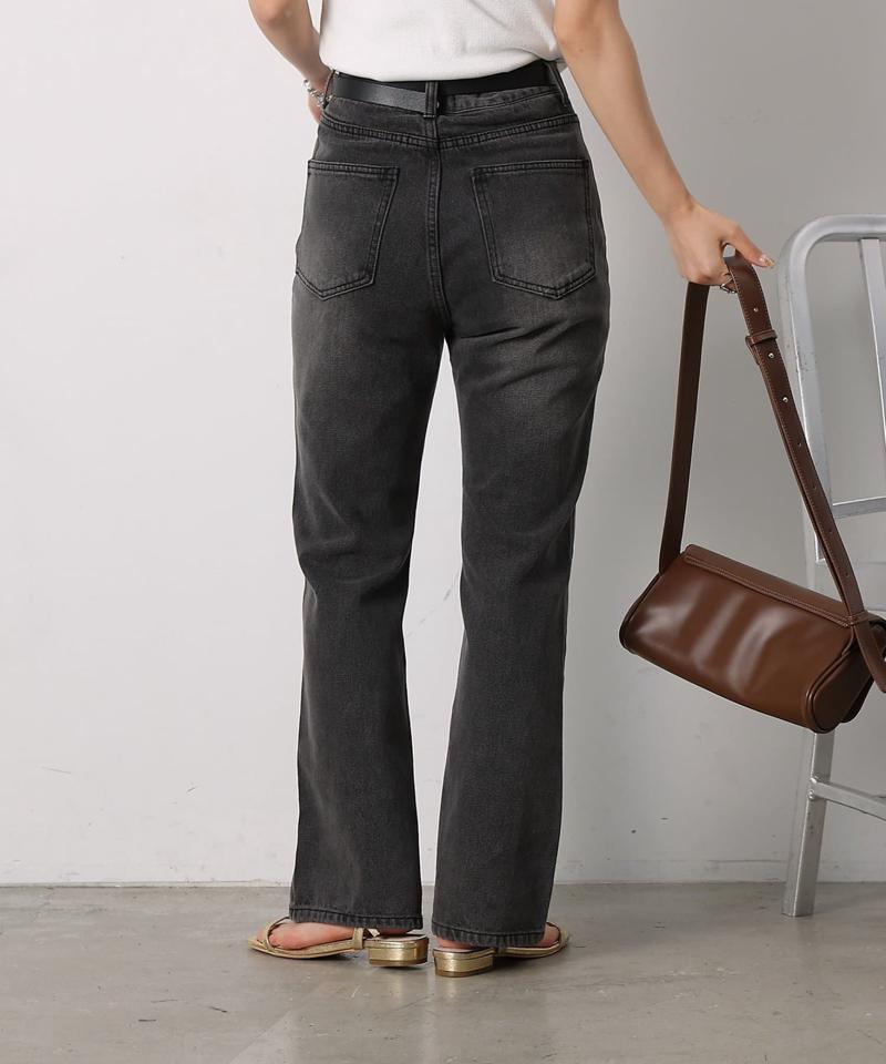 【S~Lサイズ展開】フレアデニムパンツ