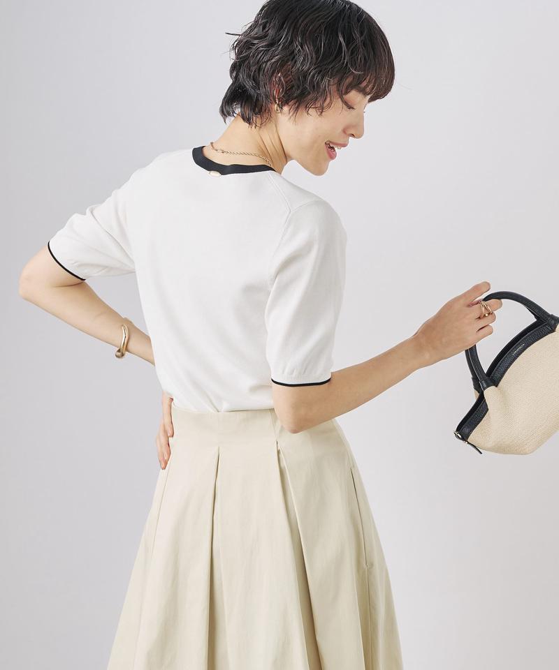 《アンサンブル/手洗い可能》マルチファンクション総針ショートスリーブプルオーバー