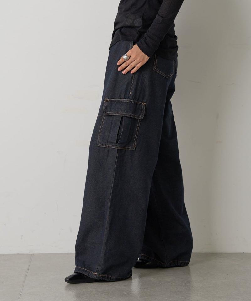 【人気デニム/新色追加!】デニムカーゴパンツ