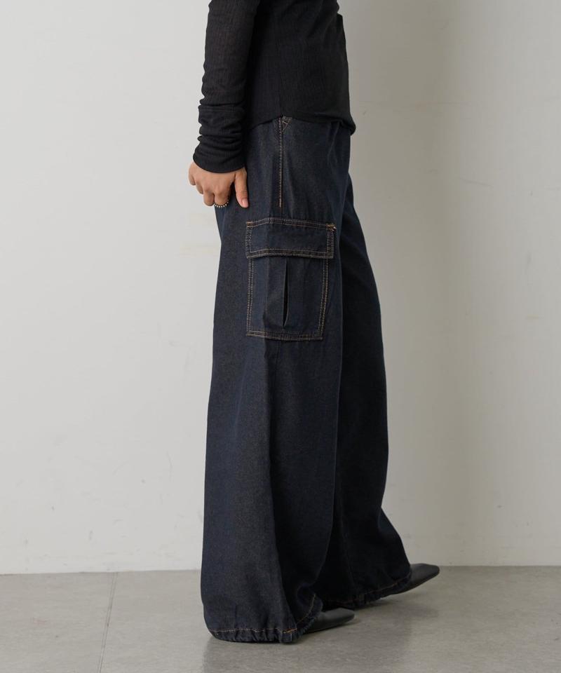 【人気デニム/新色追加!】デニムカーゴパンツ