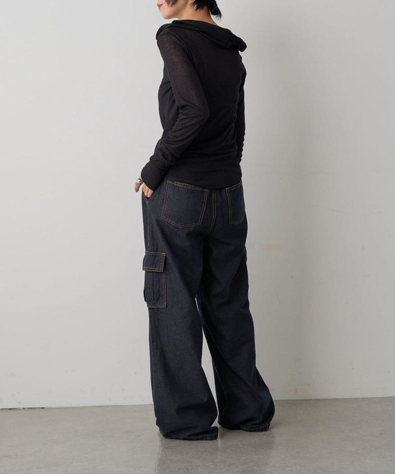 【人気デニム/新色追加!】デニムカーゴパンツ