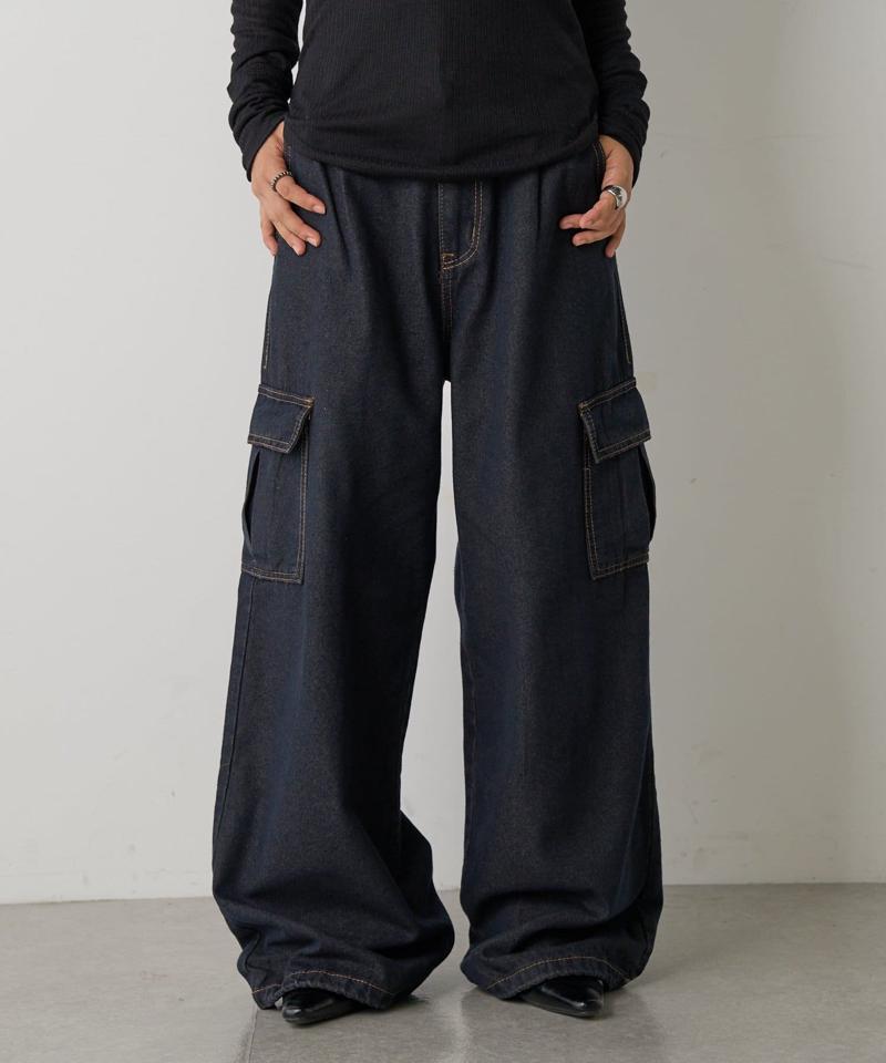 【人気デニム/新色追加!】デニムカーゴパンツ