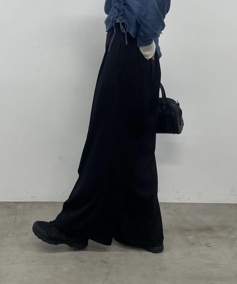 【ウエスト調節可能】美シルエットワイドパンツ
