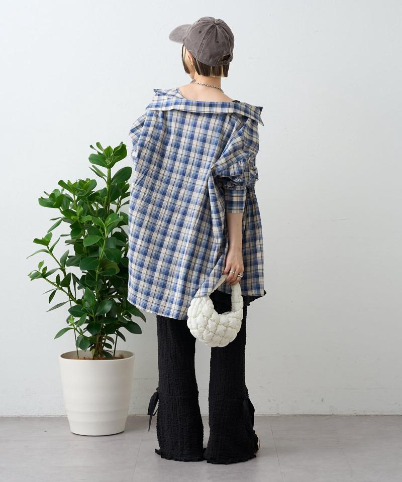 【パンツ２サイズ展開】しぼキャミフレアパンツSET